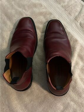 Mephisto Leather Chelsea Men's Slip-On Boots - Burgundy Leather